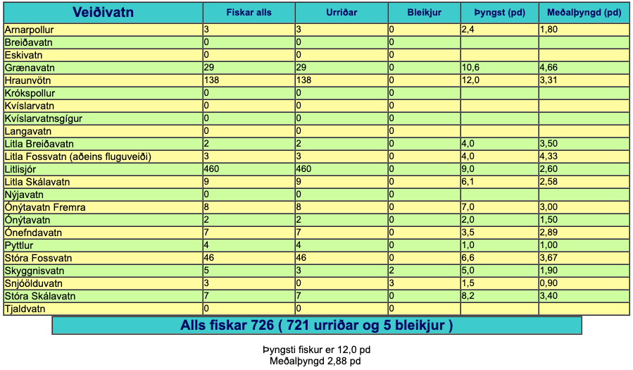 Stangveiði á netaveiðitíma